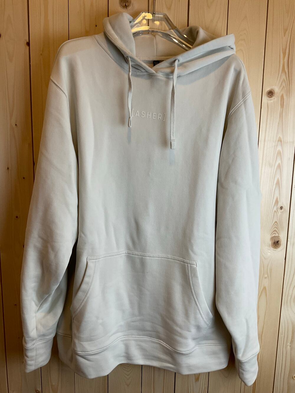 Asher Men's Pullover Hoodie, Cream- Size XL